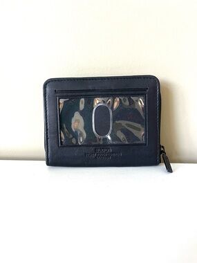 Buxton Wizard Black Leather Accordion Style Card and Coin Case